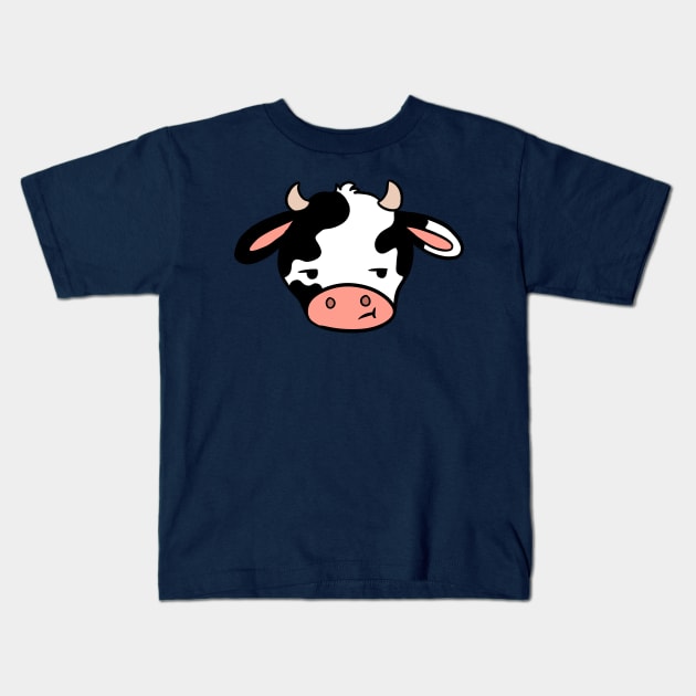 A funny cartoon moody cow Kids T-Shirt by Yarafantasyart